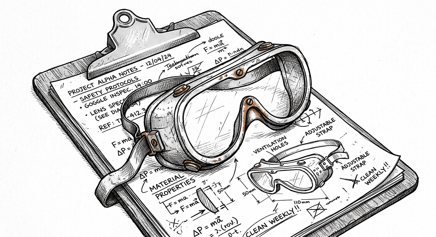 Engineer sketching a workflow diagram on a clipboard